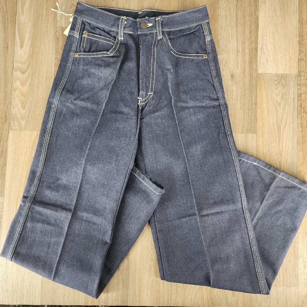 YMCA Jeans Kids‎ Size 14 Wide Leg Blue Denim Western Contrast Stitching Vintage